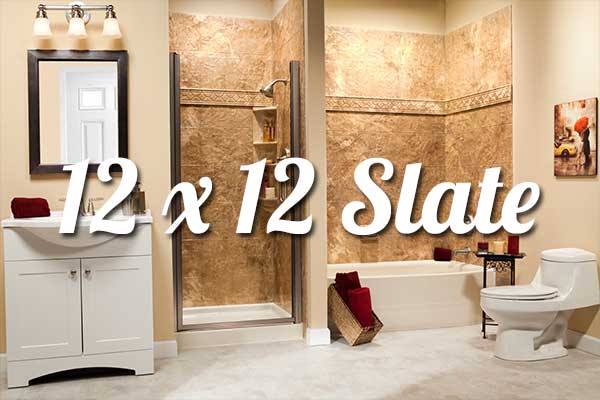 12×12 Slate Bathroom Walls